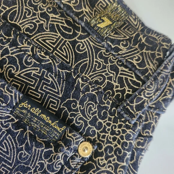 7 for all Mankind Gold Geo Skinny Jean - Picture 11 of 13